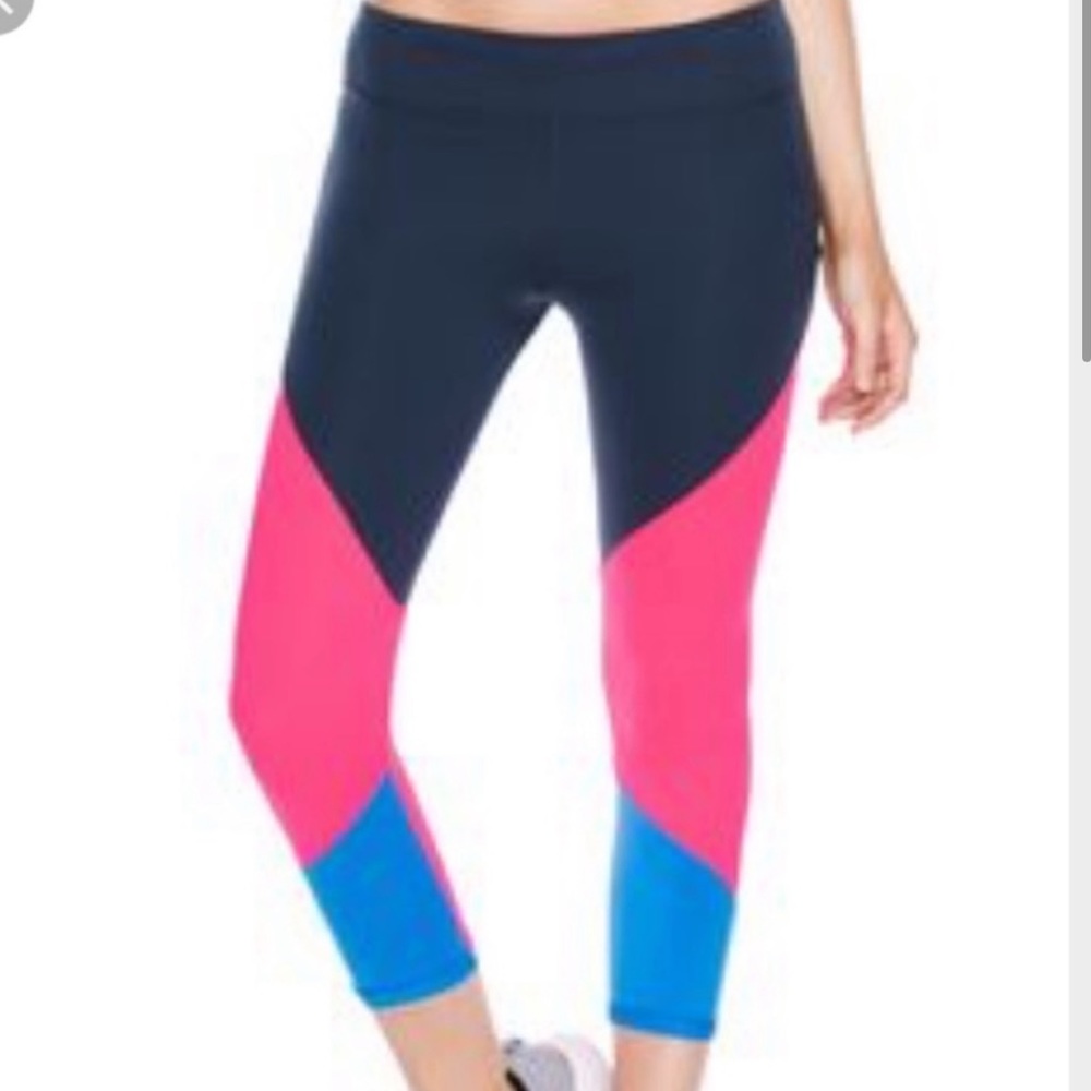 Lorna Jane Workout Legging Gray Pink Blue M